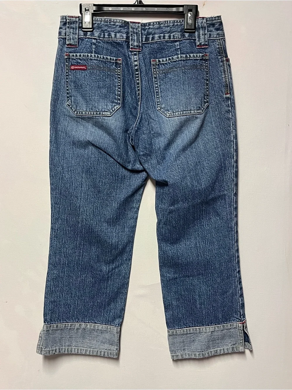 Y2K Unionbay Capri Jeans Womens 28 Cuffed Crop Denim Double Button Skater 2000s